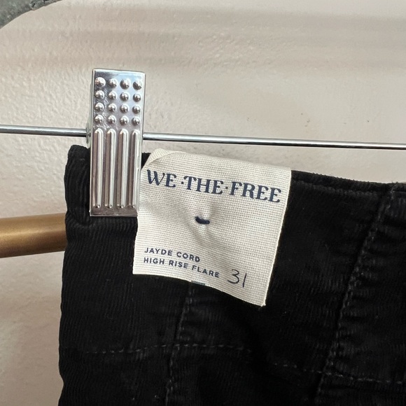 Free People Jayde Cord High Rise Flare Black Corduroy Pants - Picture 15 of 16